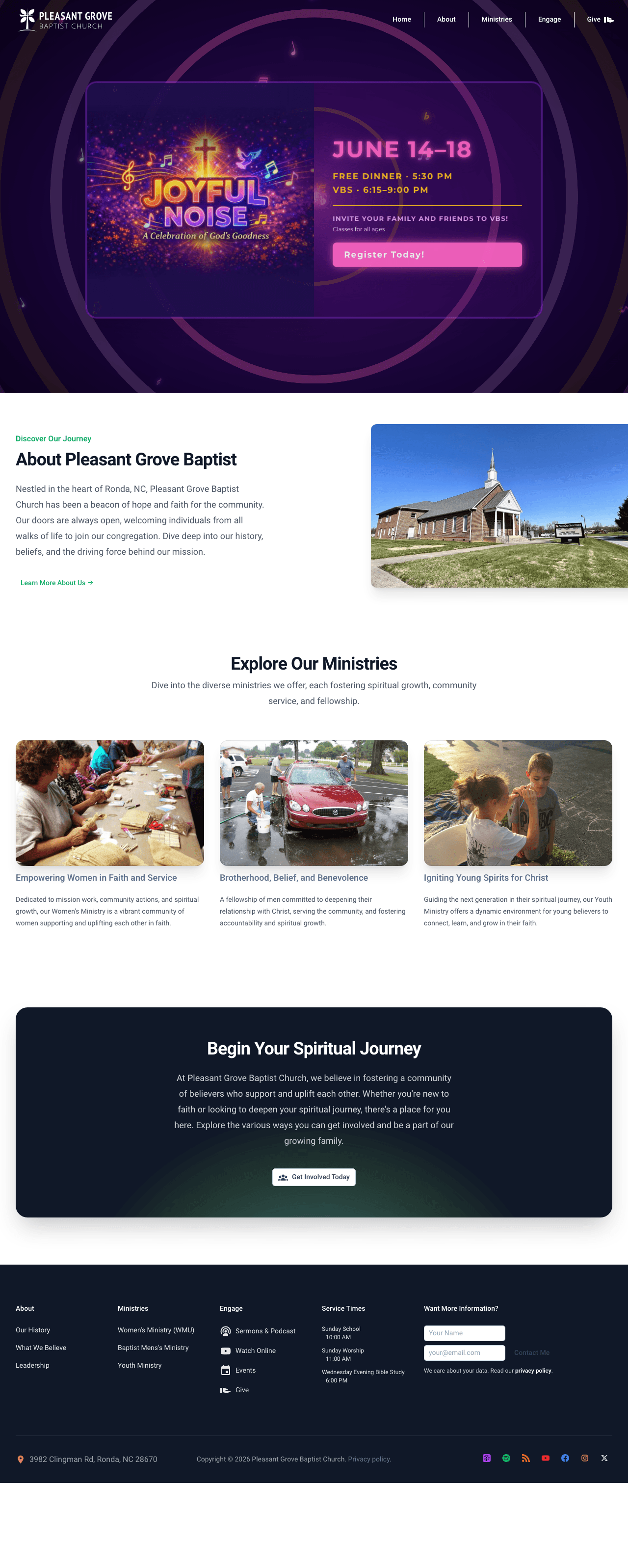 Pleasant Grove Baptist Church screenshot